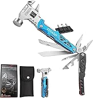 Vista 10 de Martillo multiherramienta con llave ajustable, alicates multiherramienta de bolsillo 16 en 1, herramienta multiherramienta todo en uno de acero