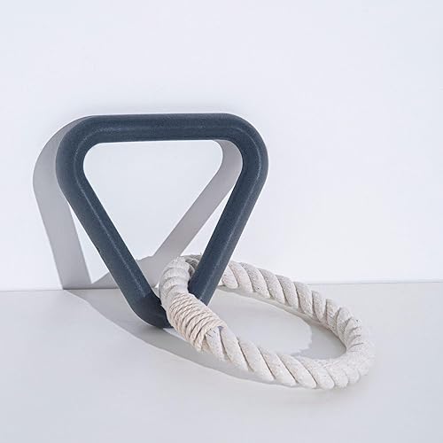 Juguete de goma natural y cuerda para perro, duradero, alivio de ansiedad y estrés, dentición, todas las razas y tamaños (gris)