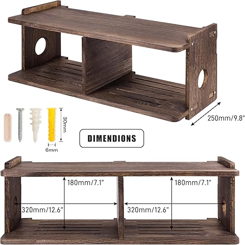 Miniatura 8 de BEARUT Estante flotante para proyectores estante de enrutador soporte de pared para TV soporte de router WiFi caja de almacenamiento para módem