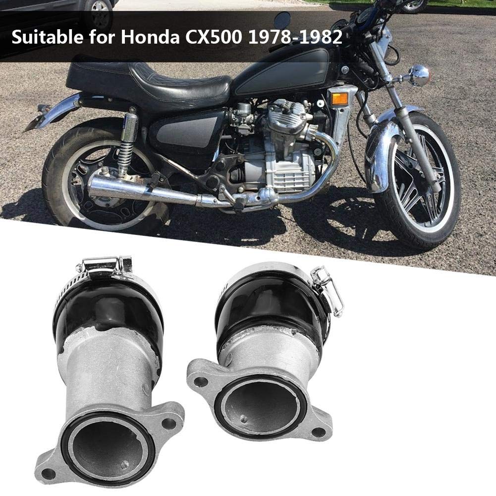 cx 500 ansaugstutzen,Cx 500 Ansaugstutzen,2 Stücke Aluminium Vergaser Ansaugkrümmer Schnittstelle Kleber Stiefel Vergaser Ansaugkrümmer Für Cx500 1978-1982