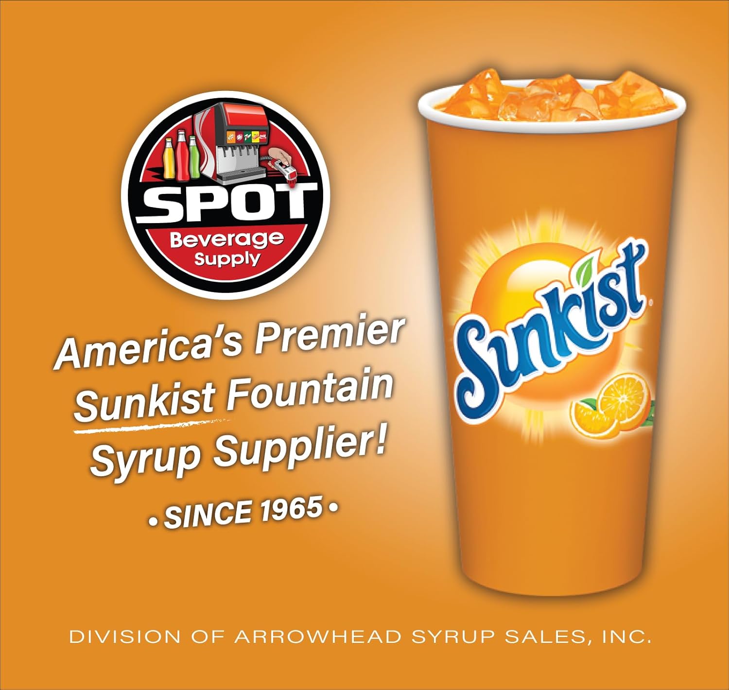 Spot Beverage Premium Name Brand Fountain Syrups 2.5 Gal. Bag-in-Box (Sunkist Orange)