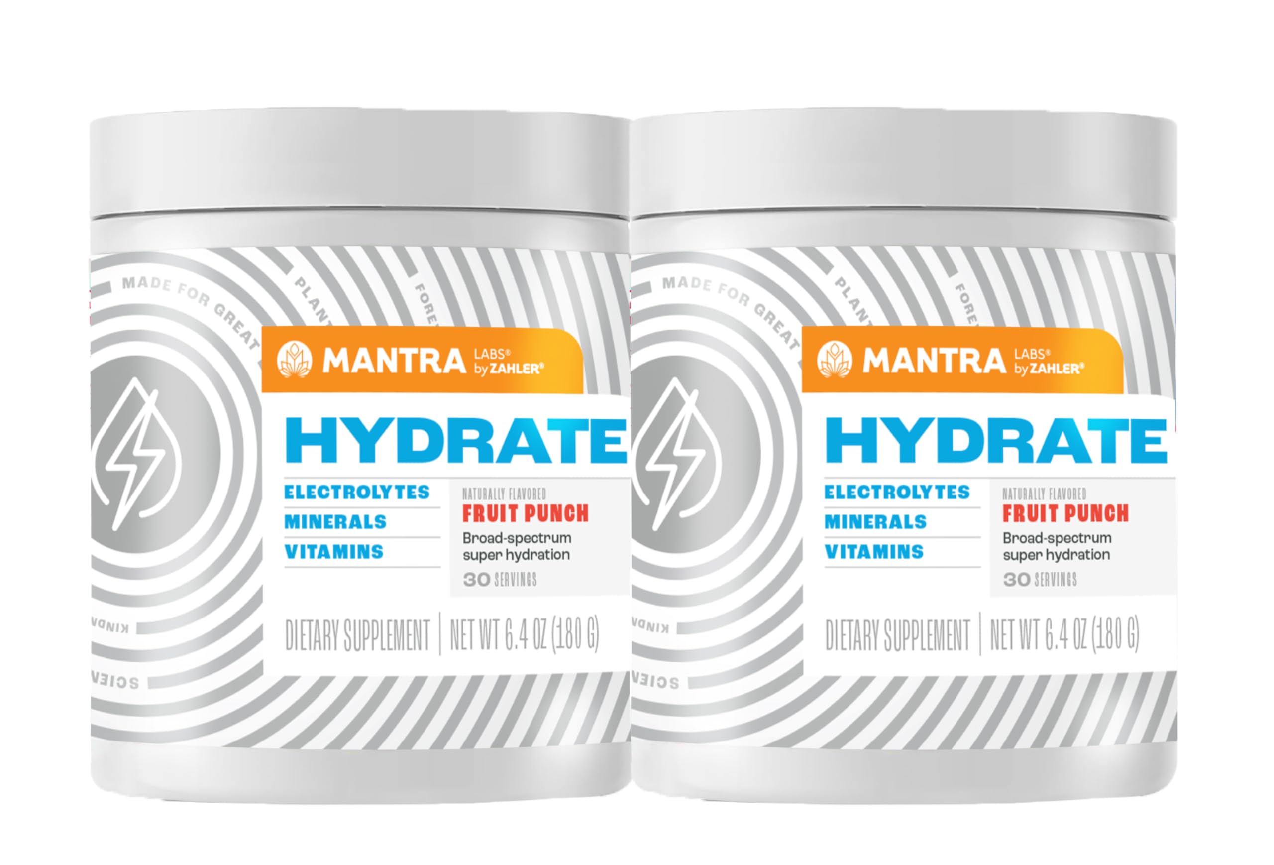 Zahler Mantra Game-Changing, Great-Tasting, Sugar-Free Hydration Supplement, Fruit Punch Flavored, 60 Servings.