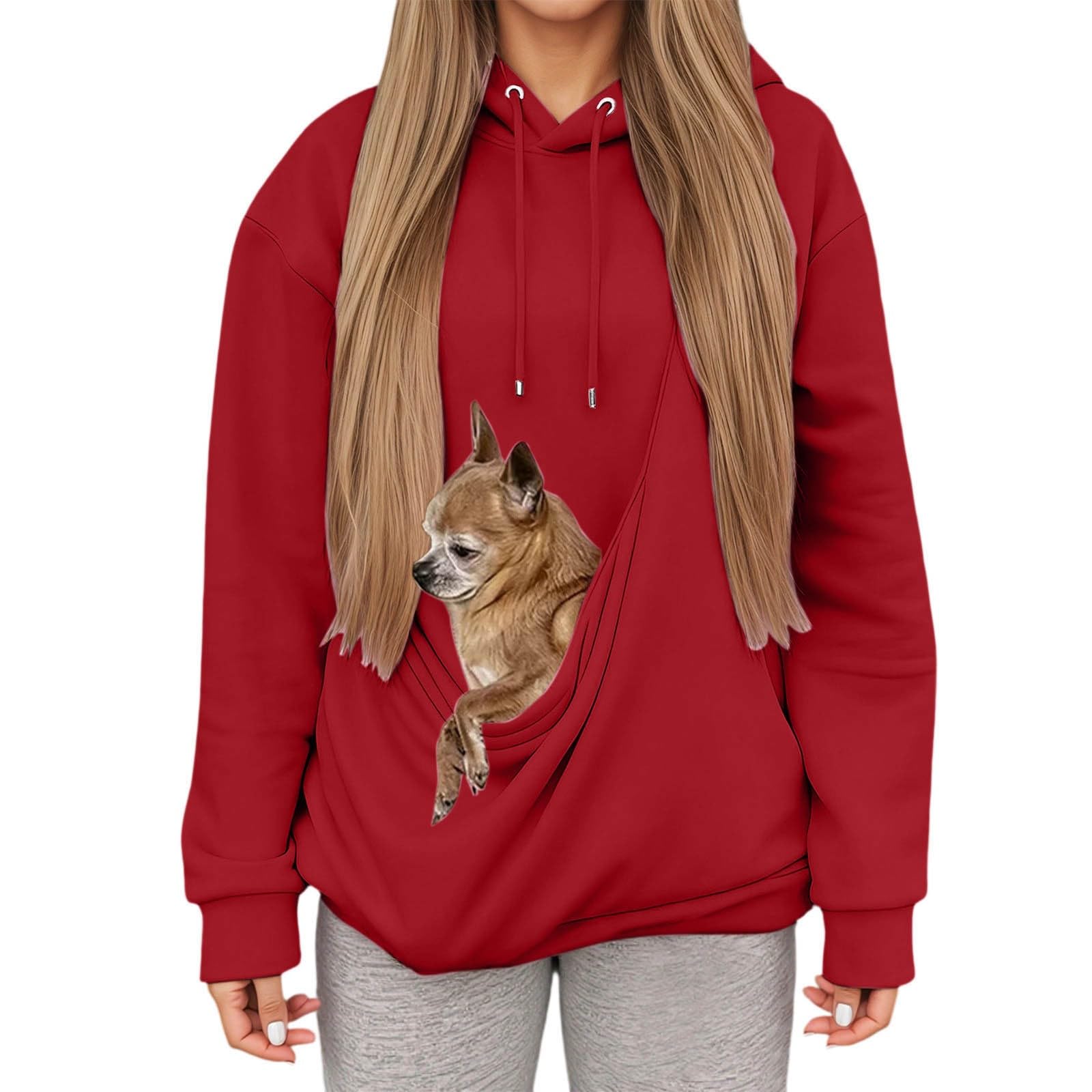 Sweat à capuche avec poche kangourou et manches longues pour un confort thermique XXL