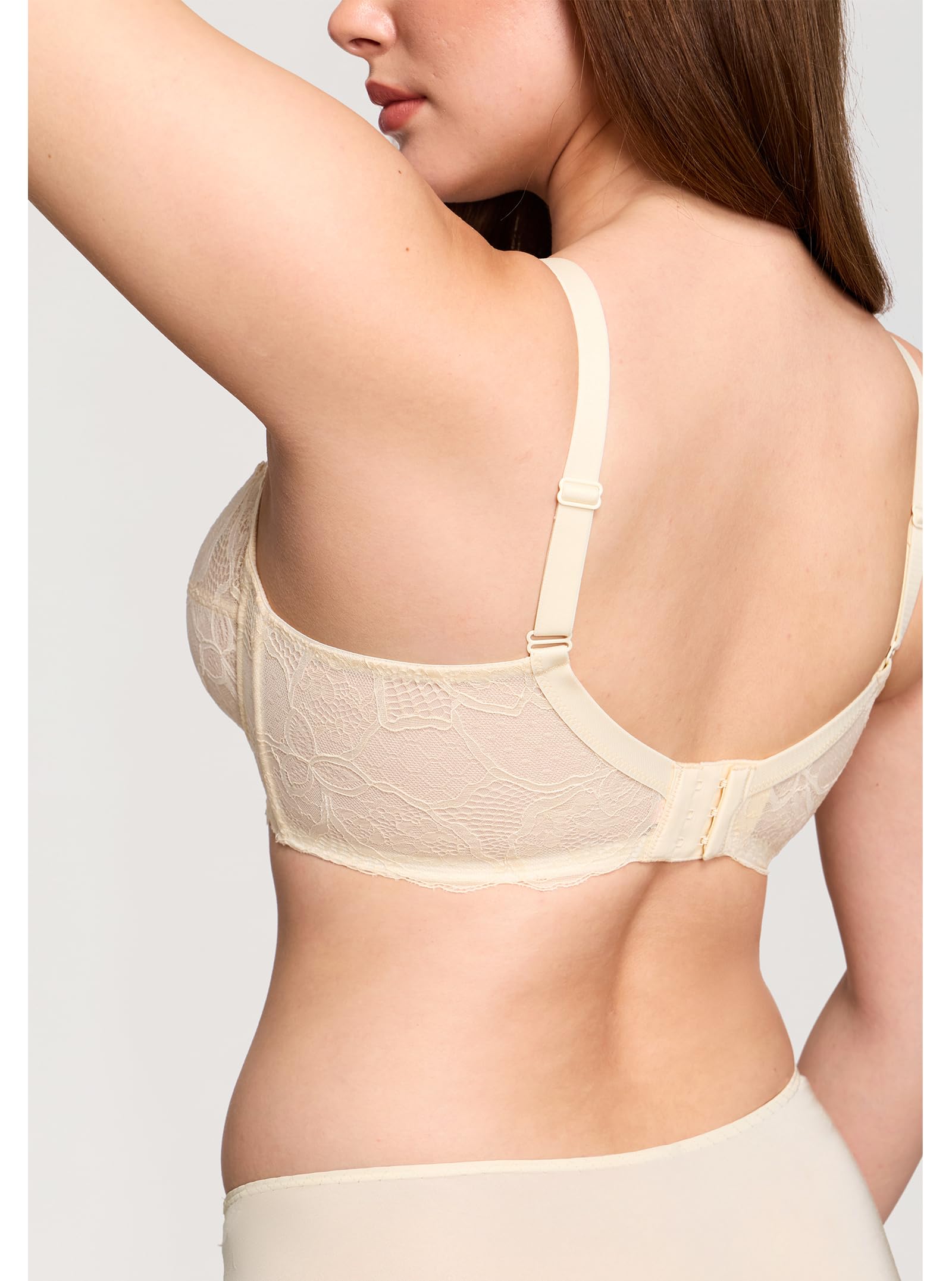 DOBREVA Femme Soutien Gorge Transparent à Armature | Minimiseur, Dentelle, Bralette