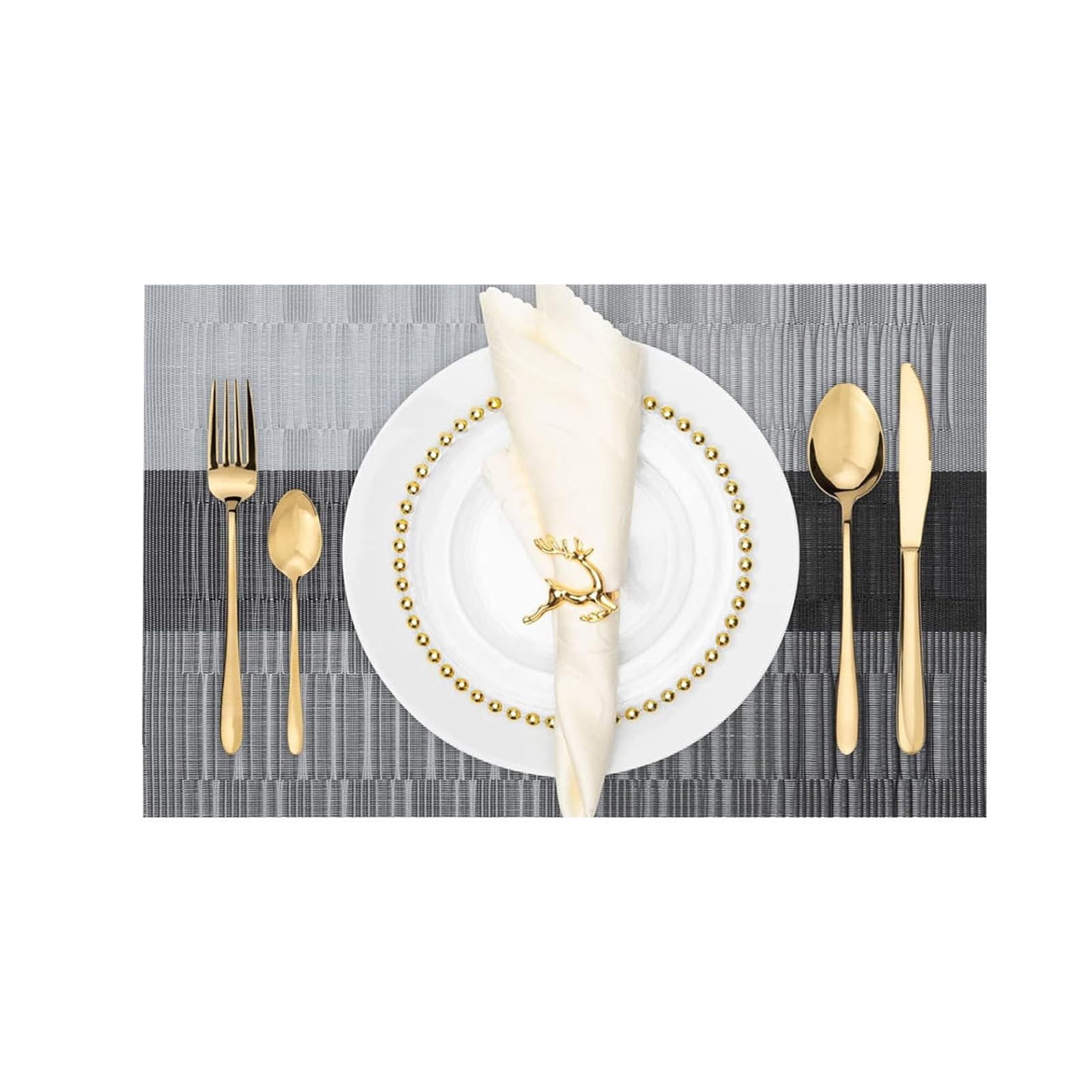 PVC Placemat, Heat Resistant Vinyl Table Mat, Waterproof Washable Wipeable Dining Place Mat, Non Slip Insulated Table Protector for Kitchen Dining Indoor Outdoor D