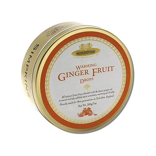 Miniatura 1 de Simpkins Warming Ginger Hard Candy – Caramelo antiguo en latas de viaje británicas – Todos los caramelos de jengibre naturales mezclados con el