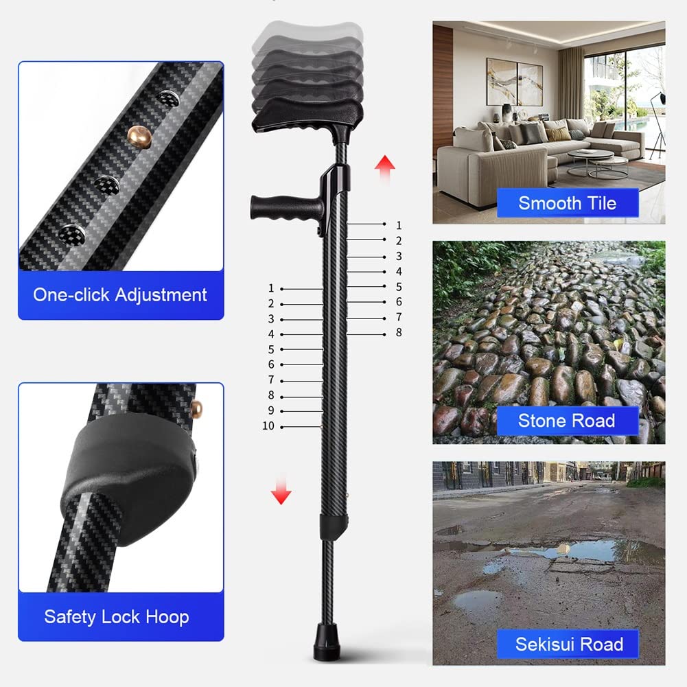 YRYRYW Muletas de Aluminio para Axilas para Adultos, bastón Regulable para Lesiones o Soporte quirúrgico, con Reflector y Mango cómodo Household faucets