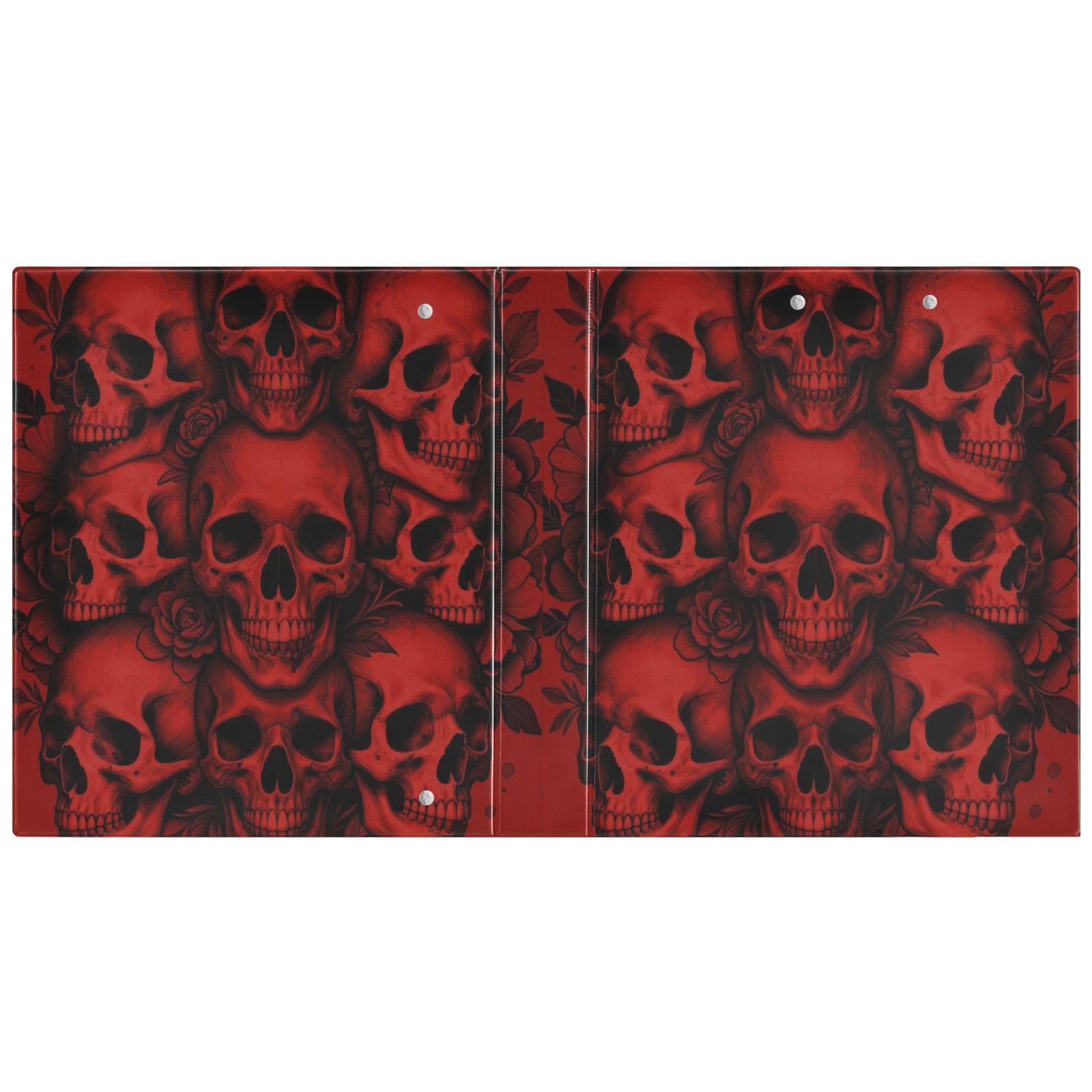 Porte-documents avec porte-bloc intégré Noir/motif tête de mort Motif
