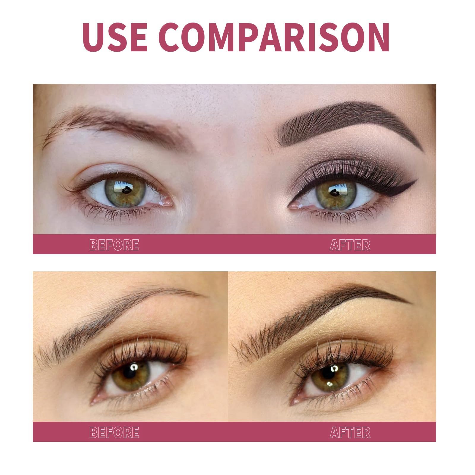 Pouple 8 Styles Eyebrow Shaping Kit - Reusable Stencil With Handle and Strap, Template for Beginners Colours Included - Image 2