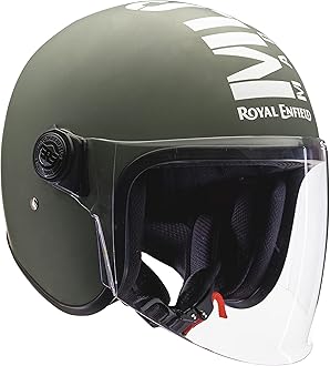 Royal Enfield - HESS20022 Open Face with Visor Matt Battle Green ABS Helmet- Large