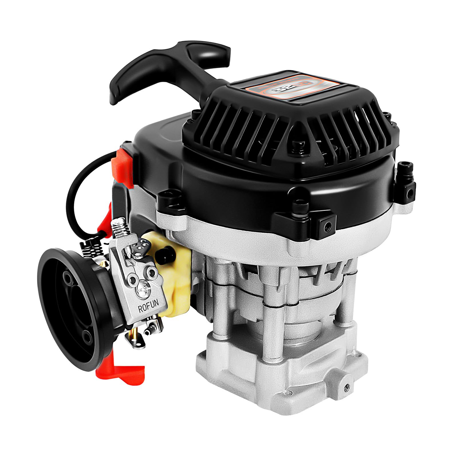 SNKOURIN 32cc 2 Stroke Motor Engine, 4 Bolts Air Cooled Engine Easy to Start Recoil Hand Puller, Gas Powered Motor for 1/5 Redcat Hpi ROVAN KM Baja 5b 5sc Car Parts