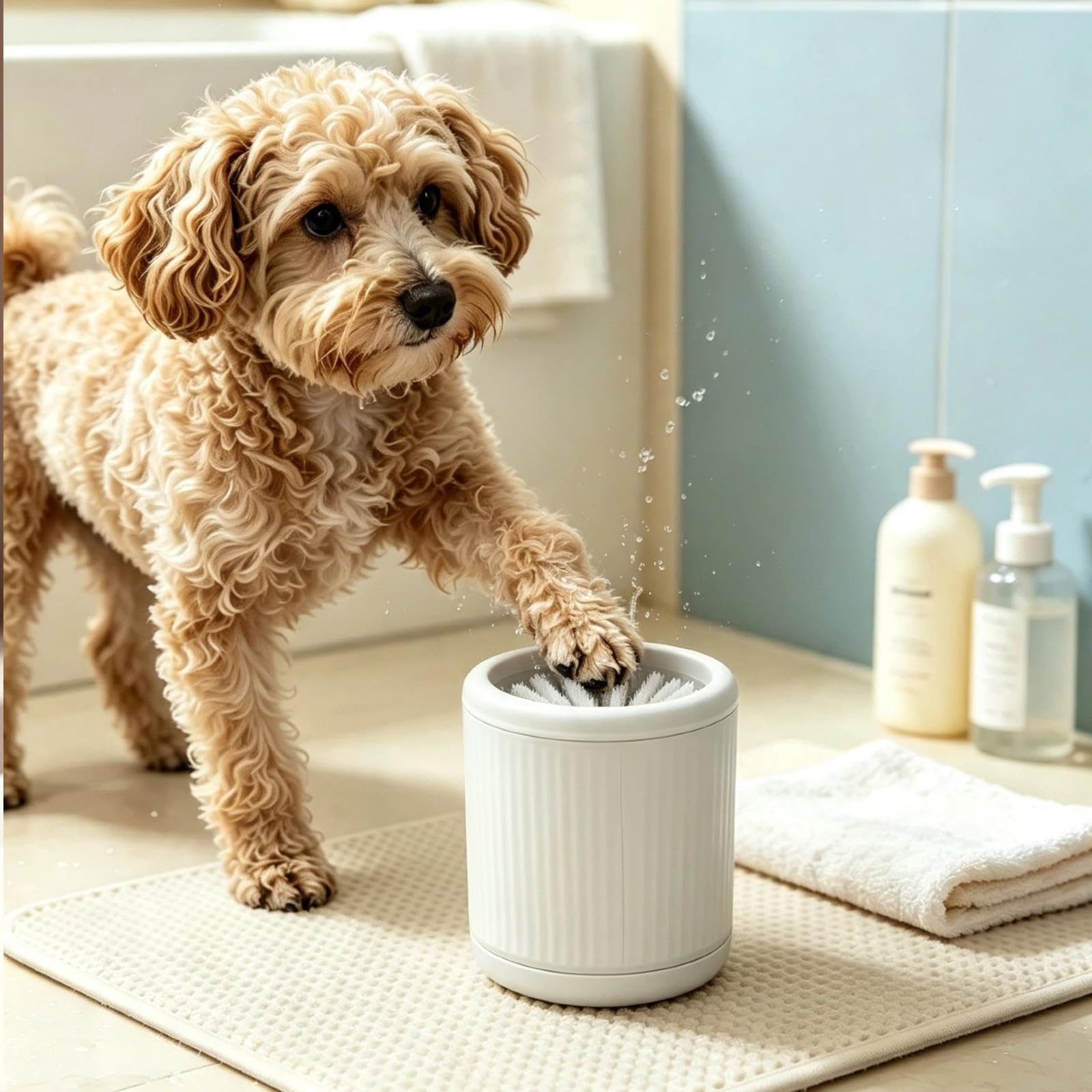 1 taza limpiadora de patas de perro, talla S, adecuada para mascotas pequeñas, material suave, limpiador suave para patas de perros