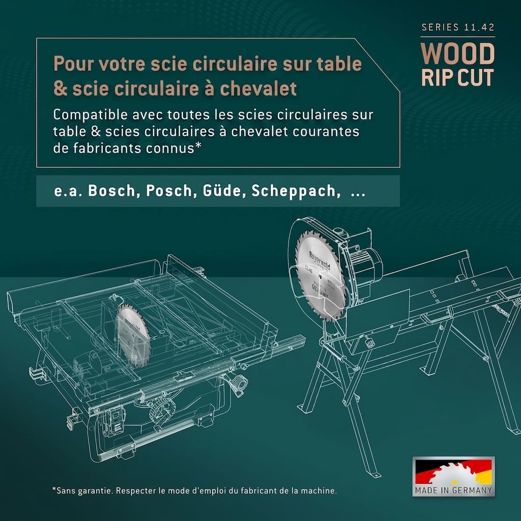 Bayerwald - Lame de scie circulaire carbure - Ø 600 mm x 4,2 mm x 30 mm | Denture alternée (54 dents) | Découpes grossières et rapides - Bois de chauffage & Dérivés du bois | Trous secondaires 2/7