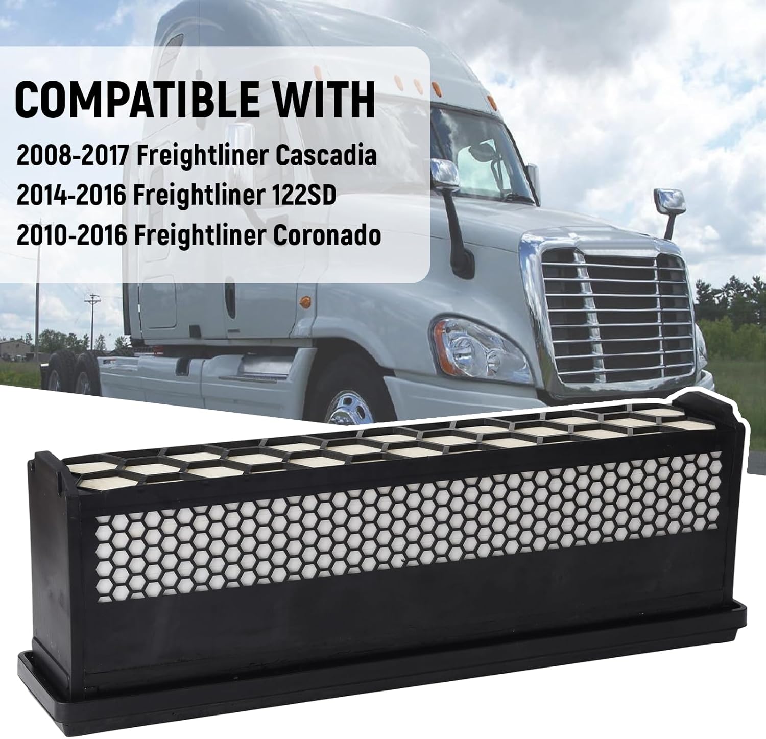 High Flow Freightliner Cascadia AF27879 Engine Air Filter Compatible with Freightliner Cascadia Coronado 122SD DD13 DD15 Trucks Accessories Parts Replaces CA5790 LAF6260A 49478 83478 CA11249