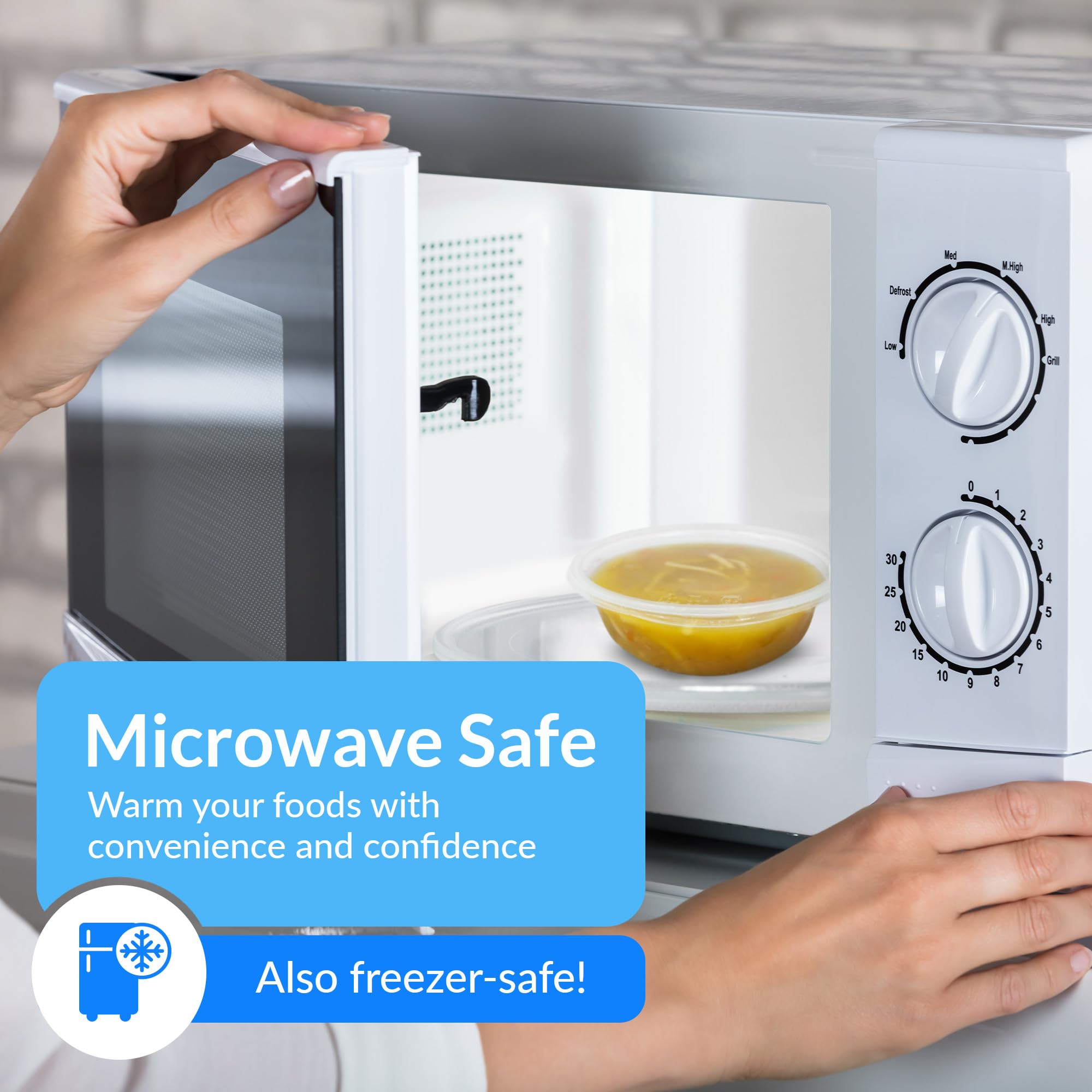 Reli. Deli Containers with Lids (50 Sets), 8 oz | Plastic Deli Containers with Lids 8oz | Clear Soup Containers with Lids, Disposable | To Go Food Storage Containers | Microwave & Freezer Safe