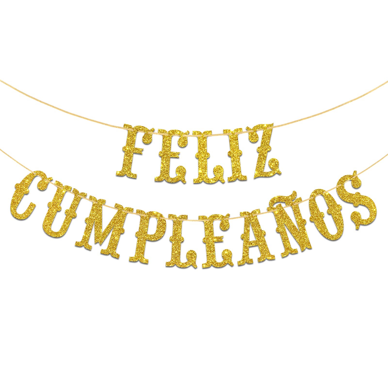 Buy Halawawa Gold Glitter Feliz Cumpleaños Banner Spanish Happy