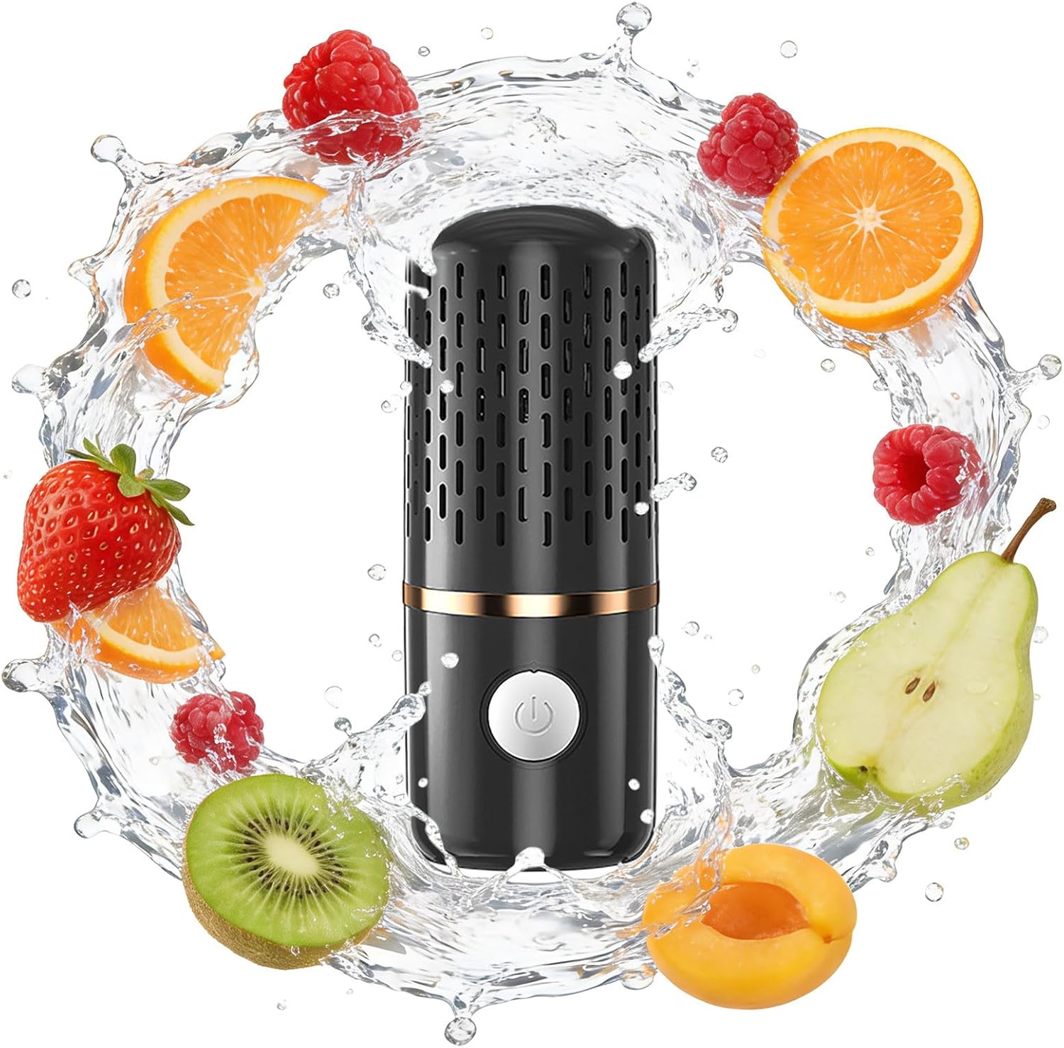 Fruit and Vegetable Purifier Cleaner Washing Machine Capsule Shape, Vegetable Seafood Cleaners, USB Wireless Food Purifier, Extend Freshness (White)