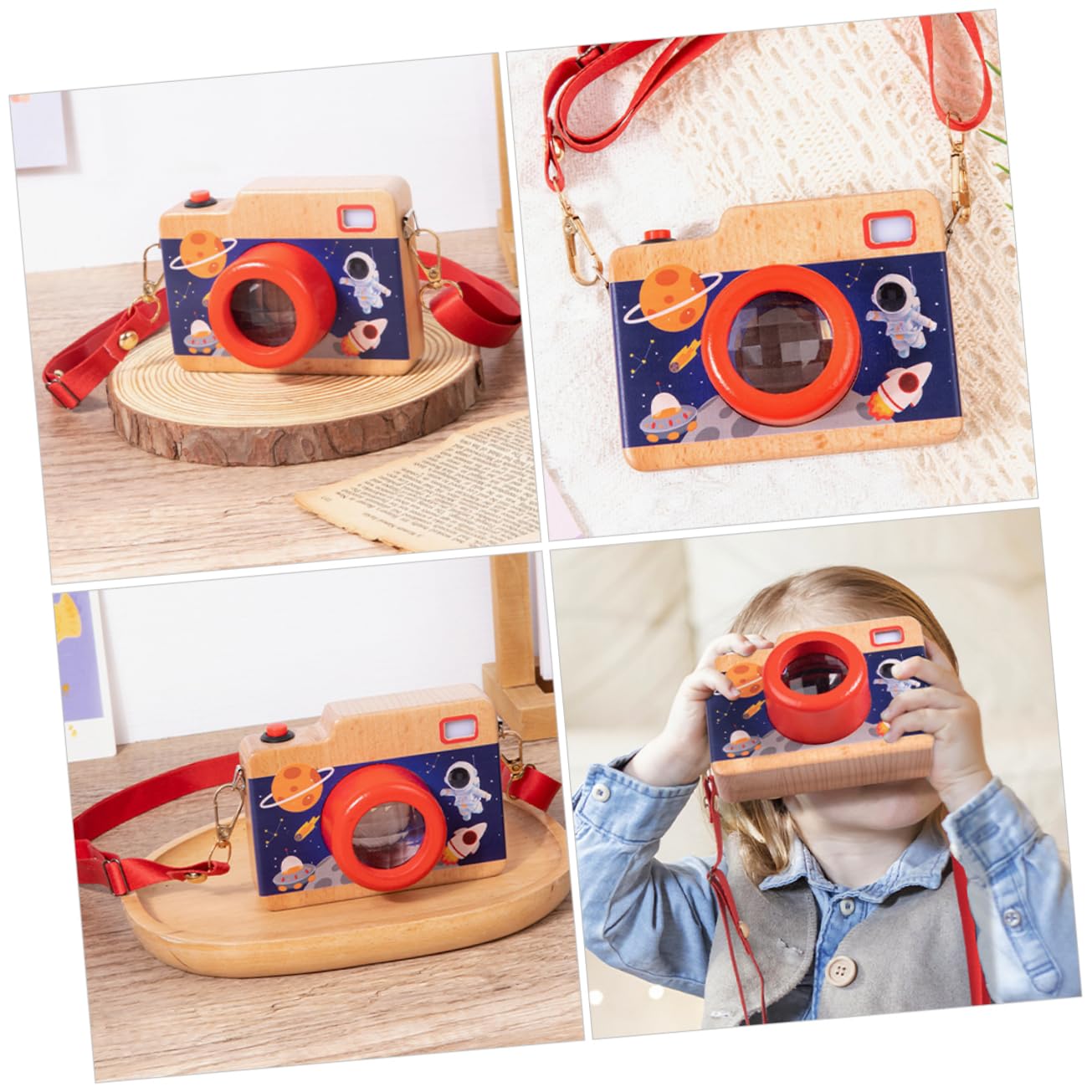 LIOOBO Wooden Kaleidoscope Educational Camera for Creative Kaleidoscope with Multi Faceted Design Fun and Engaging Playtime Activity Young Explorers