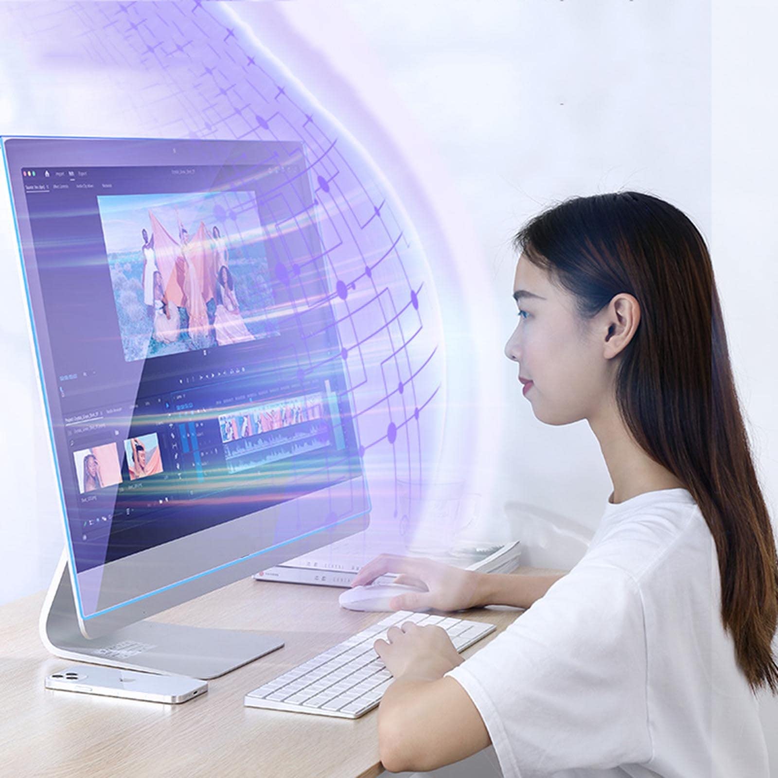 LIGUOYI Colgando Filtro De Privacidad, Filtro De Pantalla para Ordenador Portátil, Antimicrobiano Antireflectante Antis Luz Azul Antis UV, Protector De Pantalla Prevenir La Fuga De Datos