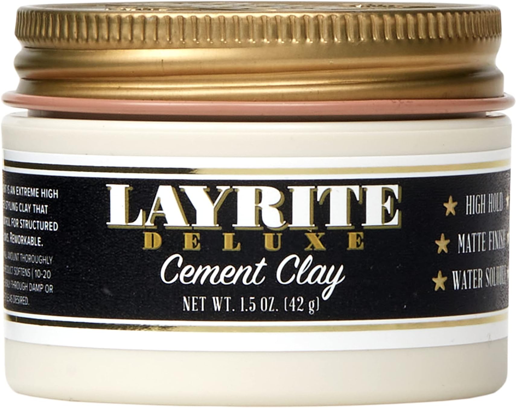 Layrite Deluxe Cement Clay, White, Mild Cream Soda, 1.5 Oz
