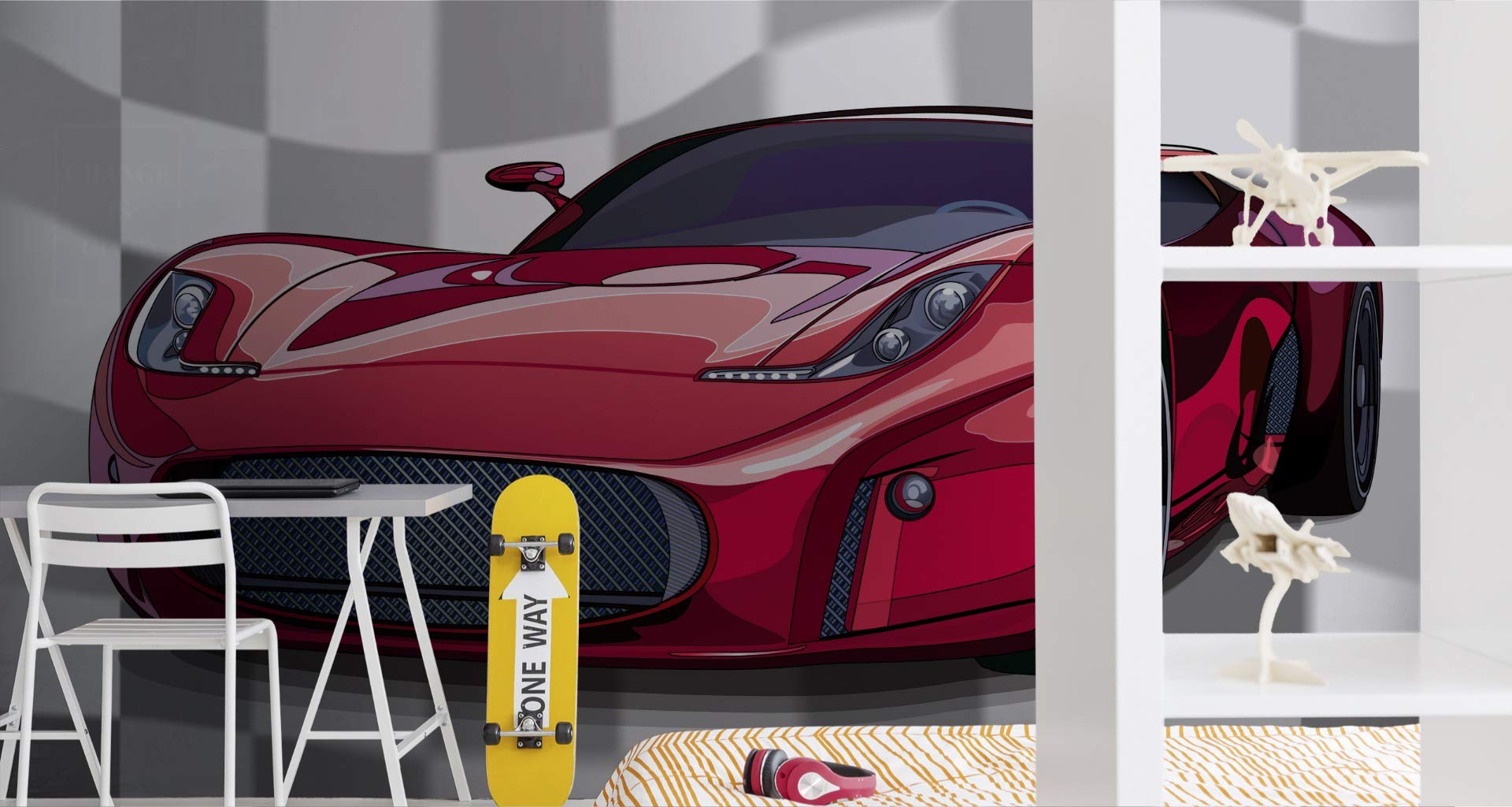 Sanders & Sanders Behang Race Auto's Rood - 50 X 900 Cm - 935359