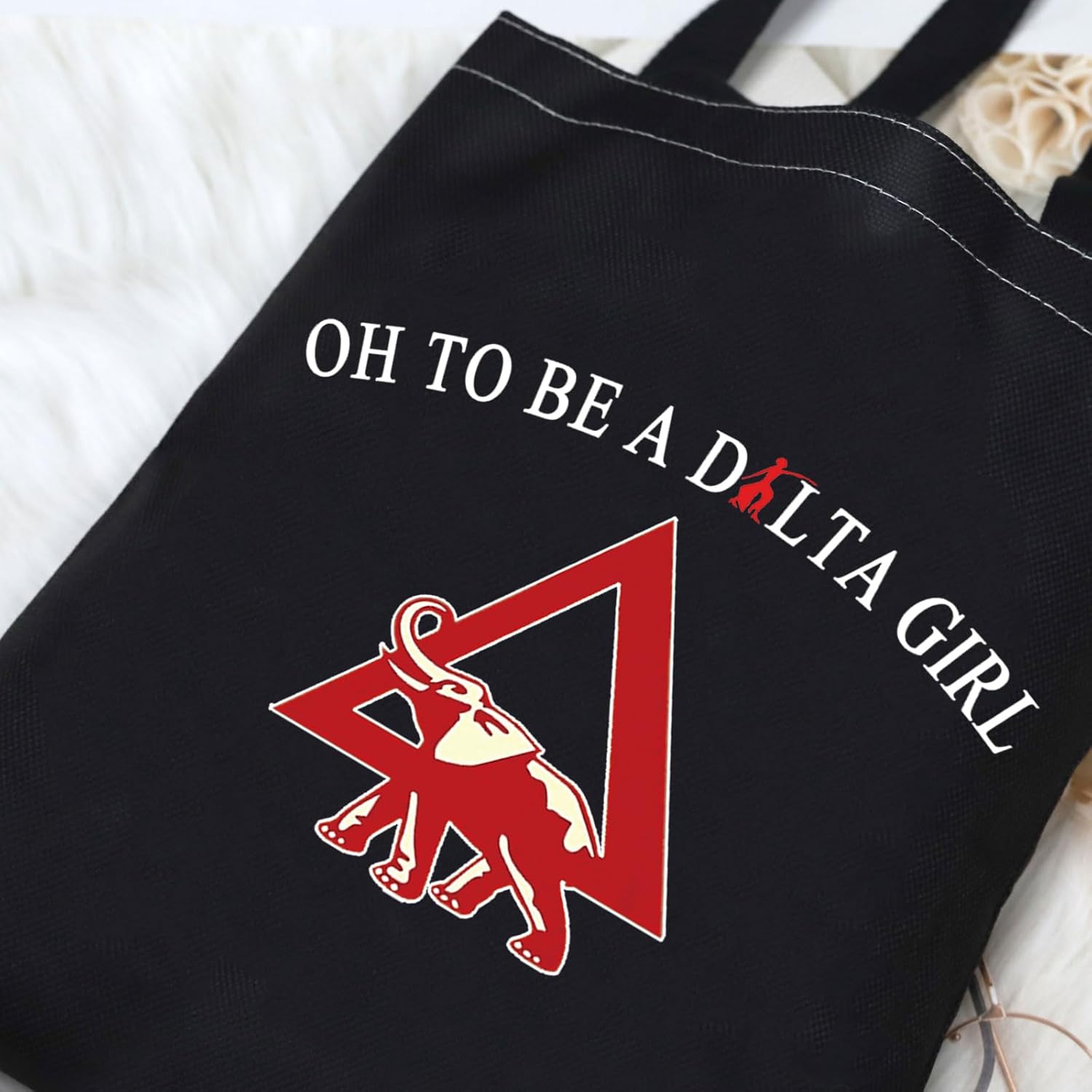 G2TUP Elephant Sorority Makeup Bag Oh To Be A Girl Cosmetic Pouch with Zippered Pocket for Women Girls (Oh To Be BL TG) - Image 4