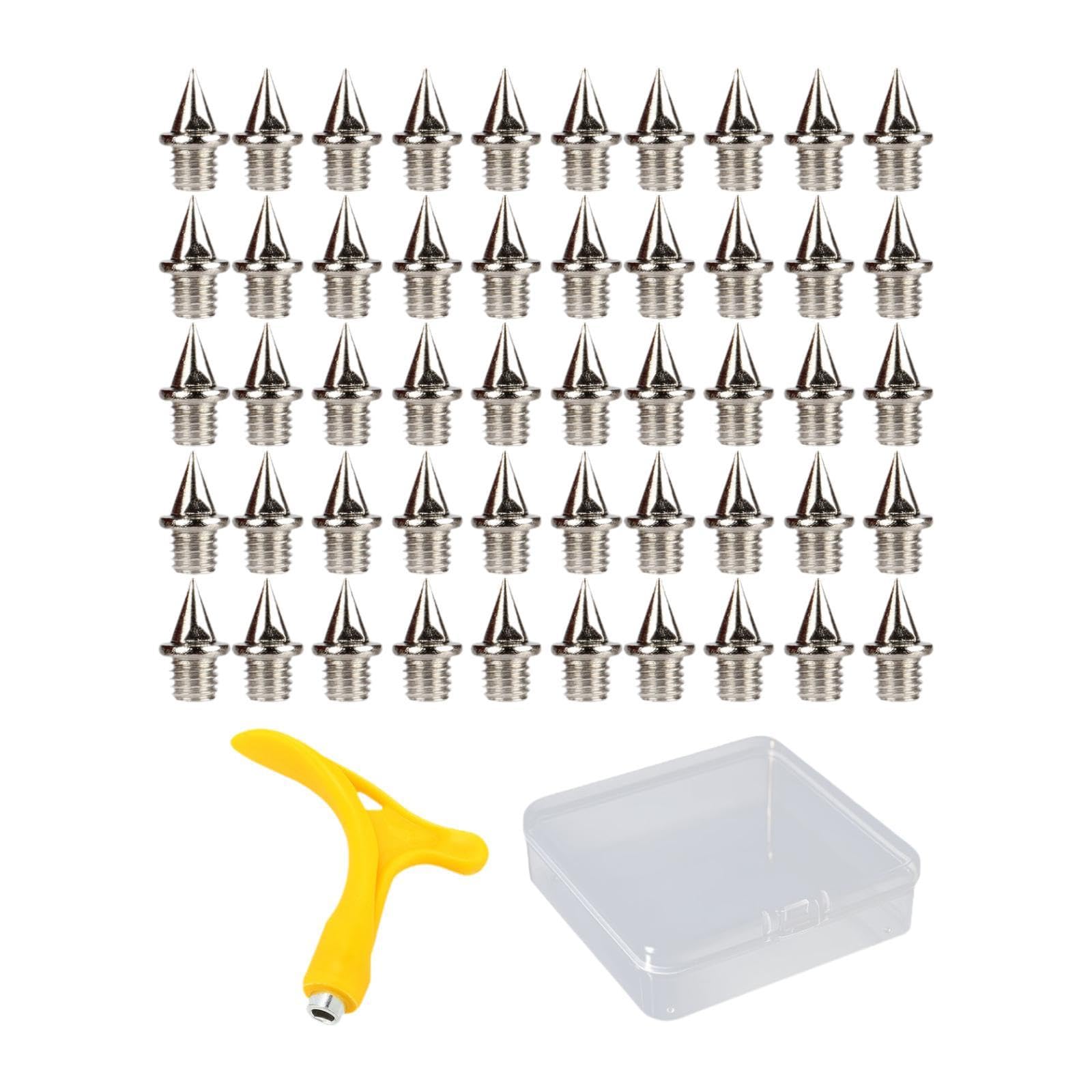 Vaveren 50 Pieces 1/4 inch Track Spikes, 1/4 inch Lighter Weight Spikes, Sturdy Track and Field Running Spikes for Training, Yellow