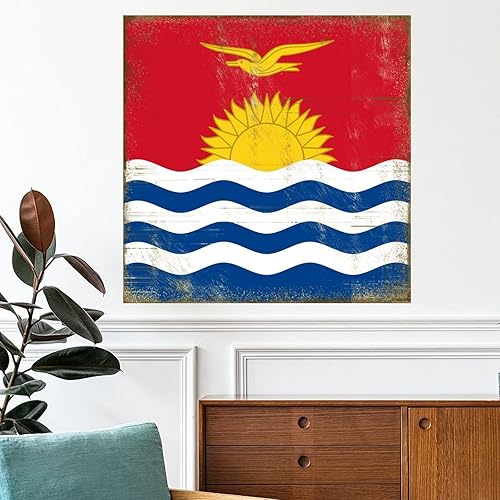 Kiribati - Calcomanías de pared con bandera nacional de Kiribati mural patriótico de Kiribati recuerdo de ciudad arte de pared póster extraíble