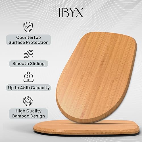 Miniatura 4 de Ibyx Bandeja deslizante de bambú para batidora de pie Kitchenaid de 4.5 cuartos de galón  Alfombrilla deslizante de cocina sin esfuerzo para