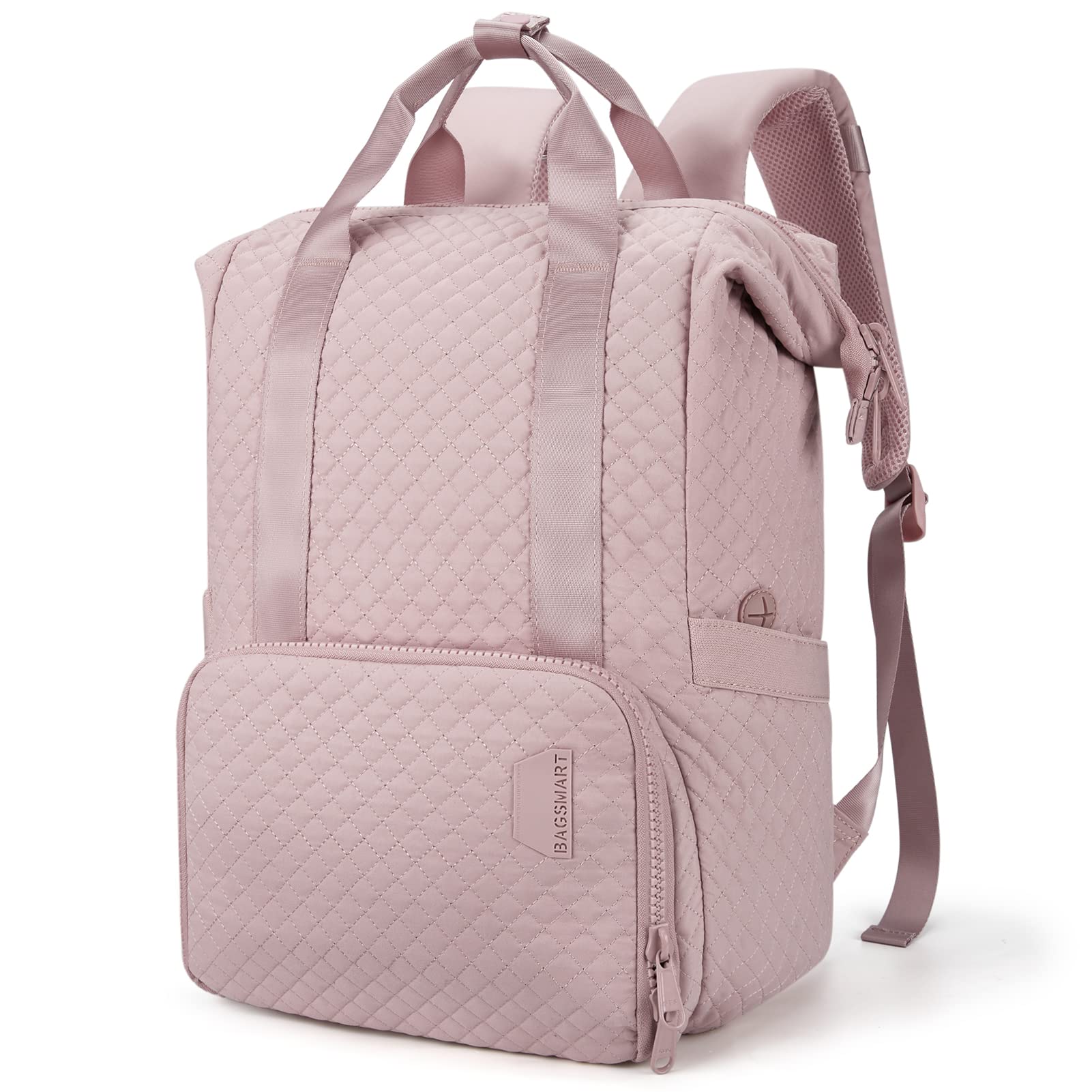 Lunch Backpack, BAGSMART 15.6 Inch Laptop Backpack for Women, Insulated Cooler Lunch Box Water Resis