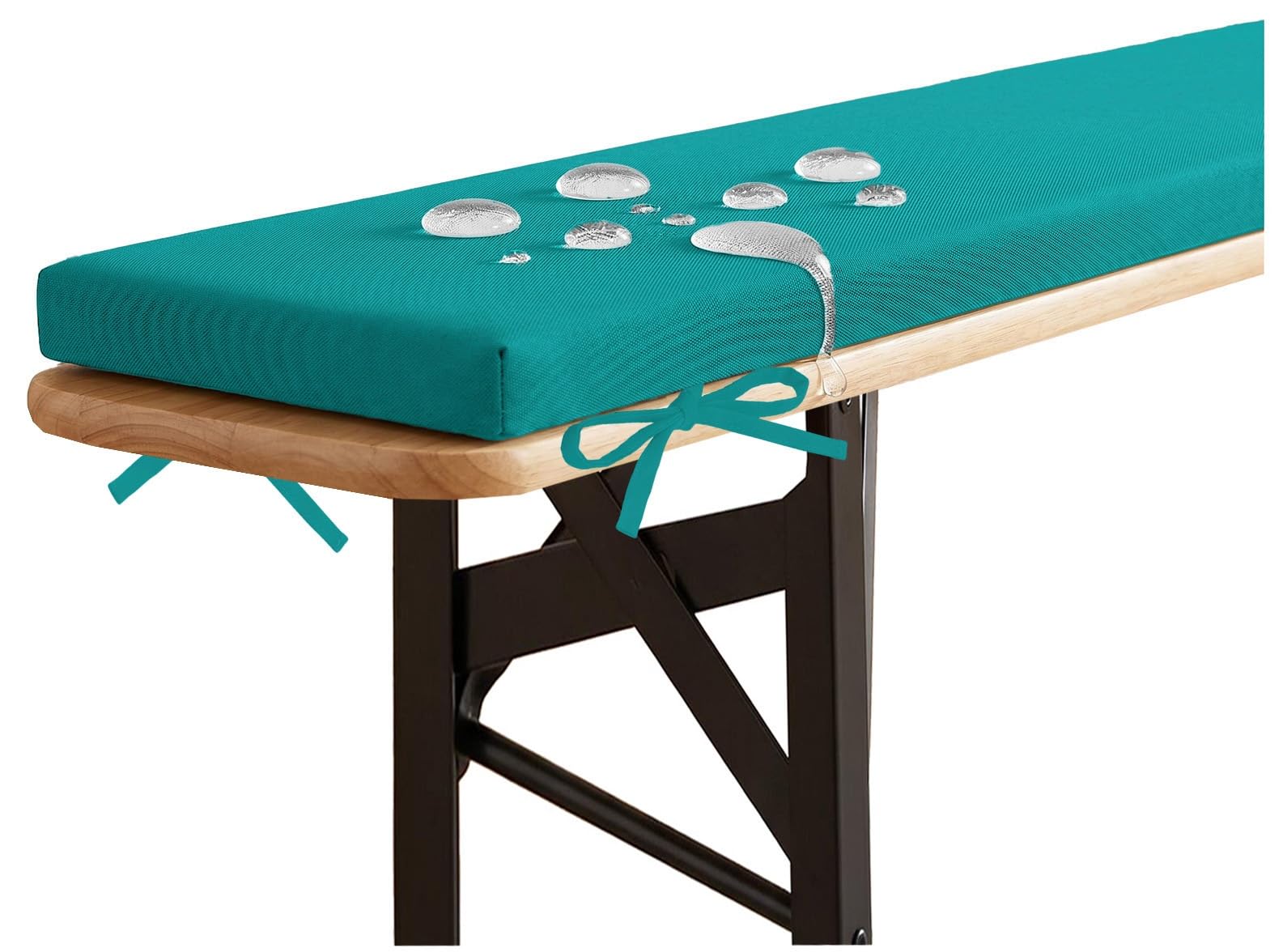 YNJJKA Outdoor Picnic Bench Seat Cushion, Outdoor Picnic Table Seat Benchs Cushions with Zipper, Long Narrow Bench Cushion Waterproof 80% Thick 5cm/1.9" with Ties(Green Blue,120x50 cm 47x20 in)