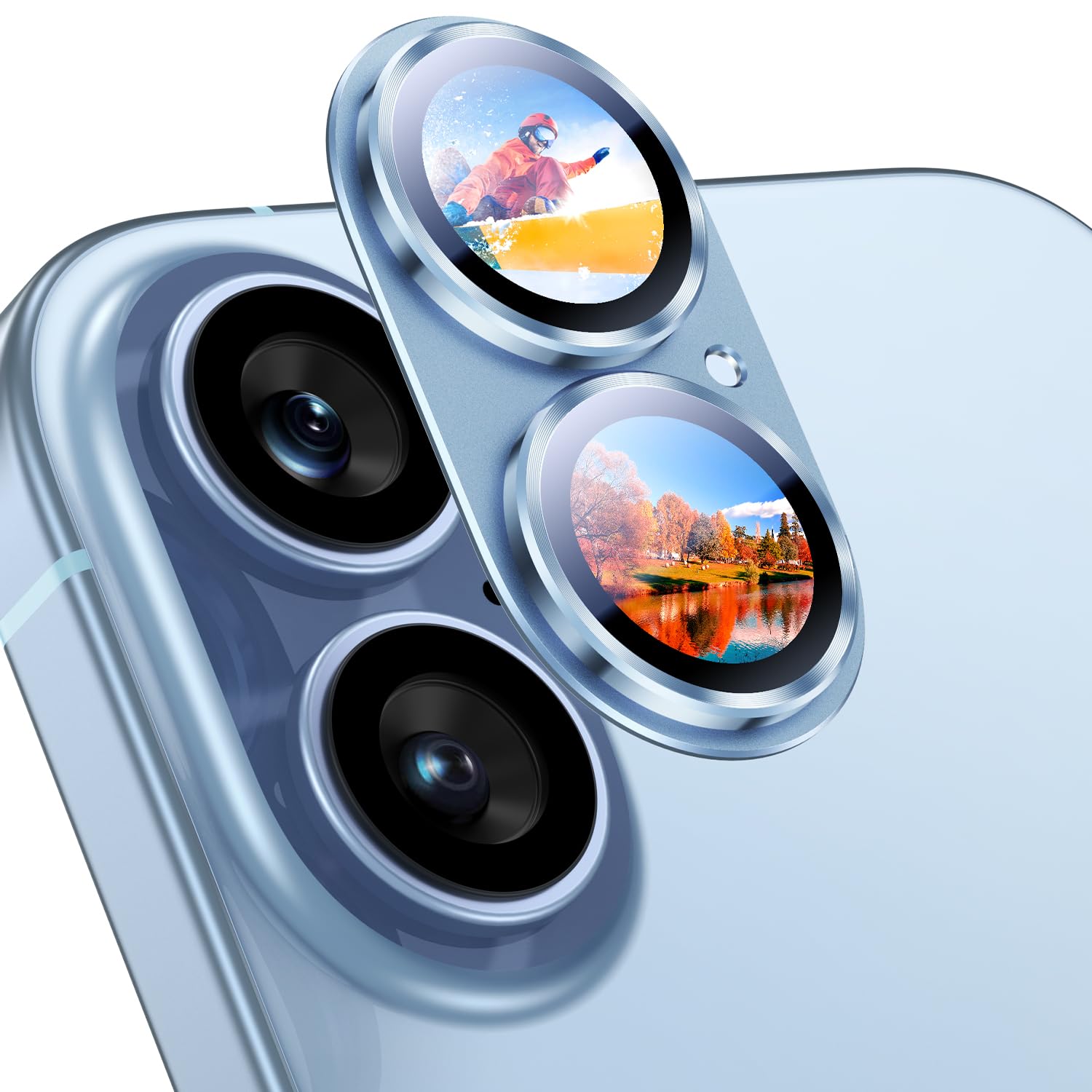 Uyiton for iPhone 17 Camera Lens Protector, Metal Frame Glass Cover
