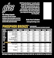 Vista 2 de GHS Strings 615 - Juego de 12 cuerdas para guitarra acústica de bronce fósforo, ligero, 11-48