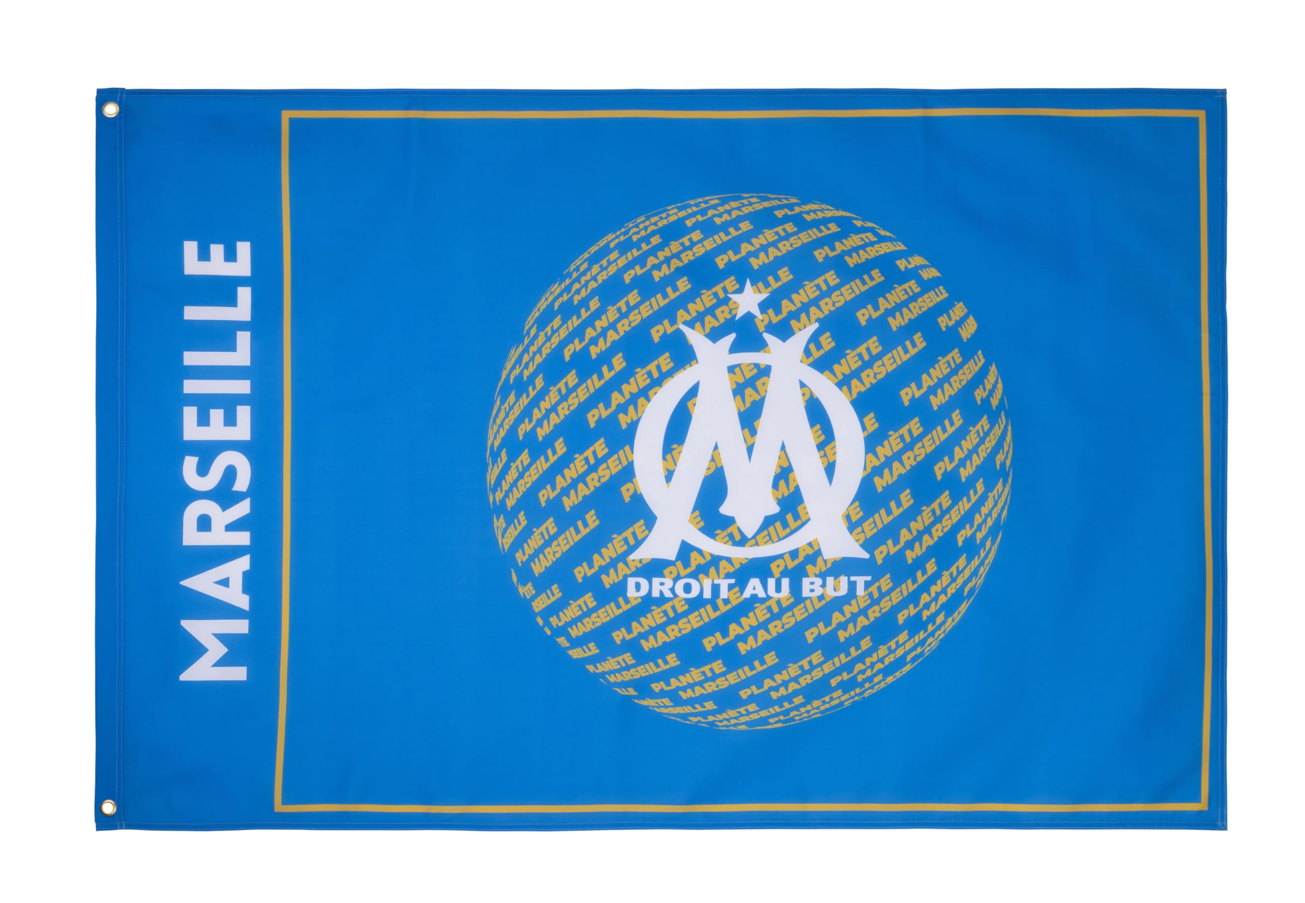 Grand Drapeau Olympique De Marseille 1,50m X 0,90m - Neuf Sous Blister