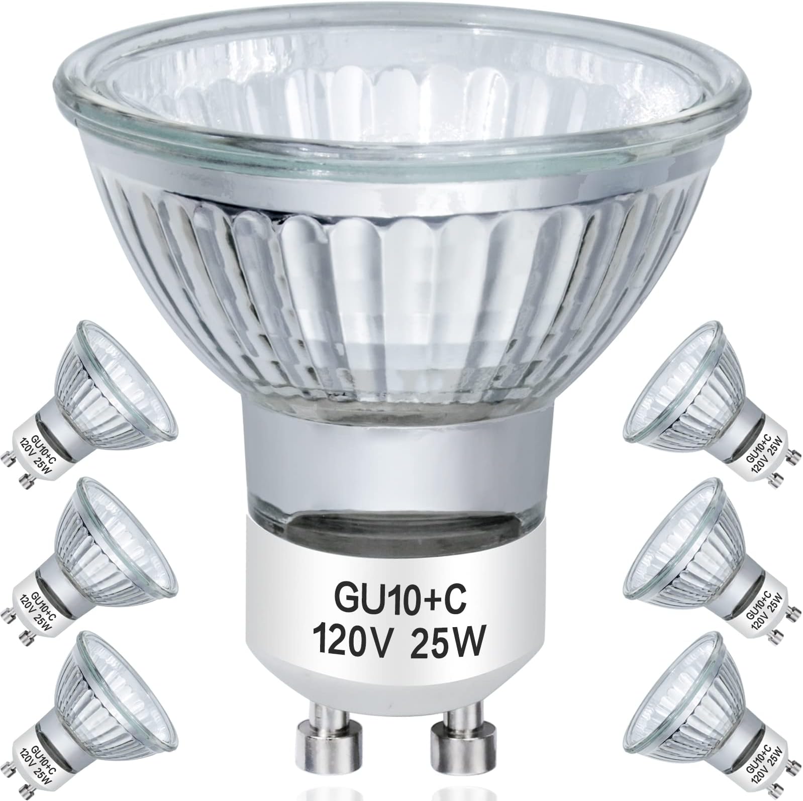 YBEK Halogen Bulb 25W GU10 120V NP5 Replacement Bulb for Candle Warmer, Scent Wax Burner MR16 JDR Dimmable, Warm White 2700K,Pack of 6