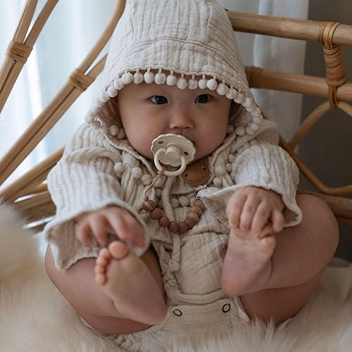 Miniatura 144 de FRIGG - Chupete de goma natural para bebés Daisy, hecho en Dinamarca, sin BPA (aurora/blanco brillante, 0-6 Meses), paquete de 2 unidades