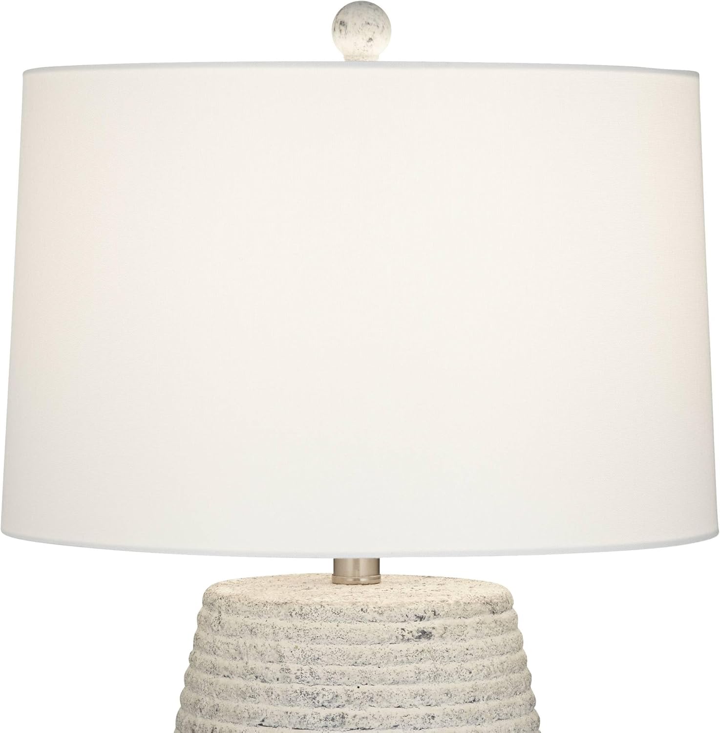 360 Lighting 23" High Small Mid Century Modern Coastal Accent Table Lamp Handcrafted Sandstone Finish Ceramic Single White Shade Living Room Bedroom Bedside Nightstand House Office Colors May Vary
