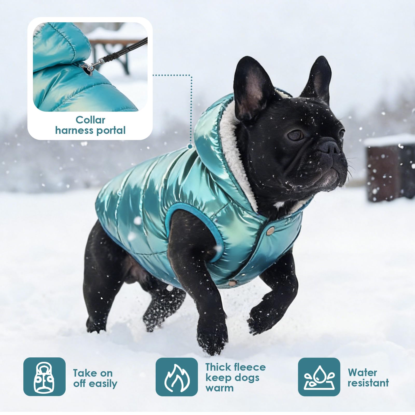 Sudadera con capucha de forro polar, abrigo impermeable resistente al viento, chaqueta cálida de invierno para perros, ropa para mascotas para clima frío, chaleco para ropa para mascotas, chaleco para