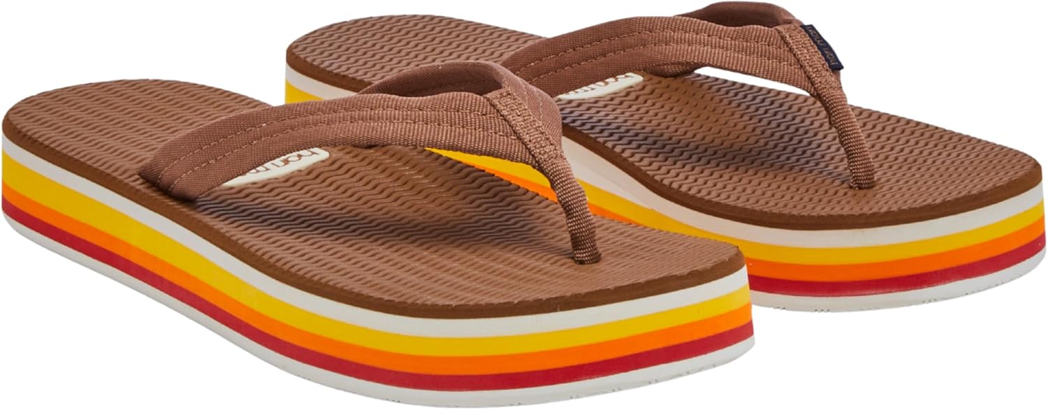 Hari Mari- Dunes Sunset- Women’s Retro Inspired Platform Boat-Safe Flip Flops- No Break Ins, Firm Arch Support, Antimicrobial, and Floats in Water