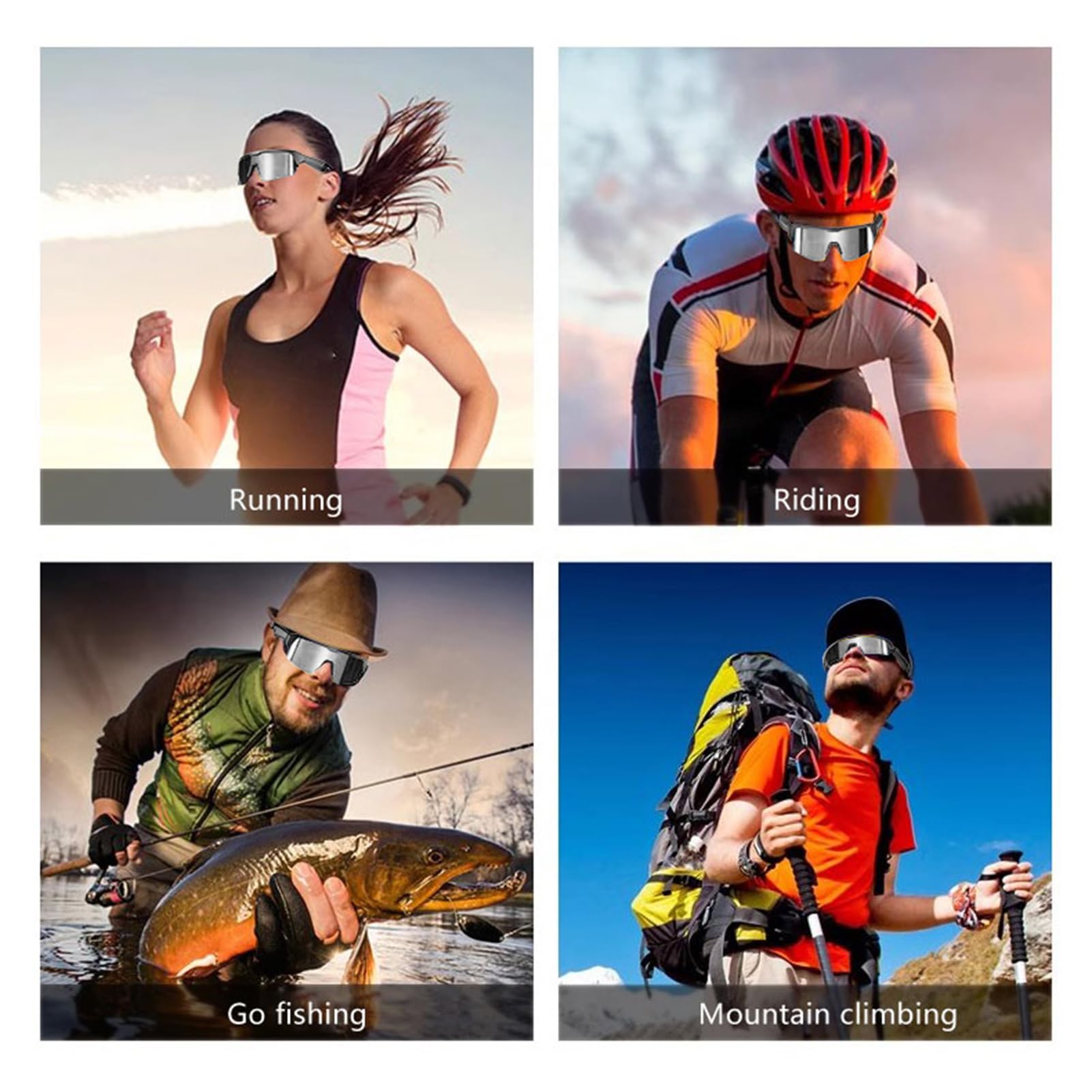 Lazmin112 Occhiali Da Sole Sportivi Intelligenti, Occhiali Da Ciclismo Bluetooth, Altoparlanti Musicali A Orecchio Aperto, Microfono Integrato, Per Corsa, Ciclismo, Attività All'aperto