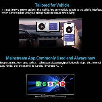 Driveview Flexscreen Pro Carplay 2025 Model, CarTablet Pro Max 2025 Model, Portable Carplay & Android Auto Screen 1080p Backup Camera With 2.5k Dash Cam/1080P Backup (With Camera)