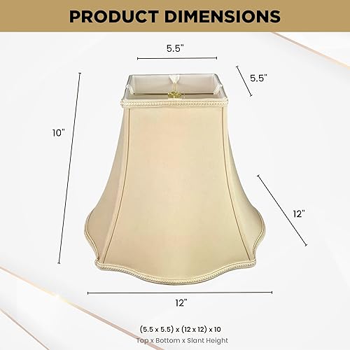 Miniatura 2 de Royal Designs Fancy - Pantalla cuadrada para lámpara, diseño de cáscara de huevo, 5.5 x 12 x 10 pulgadas