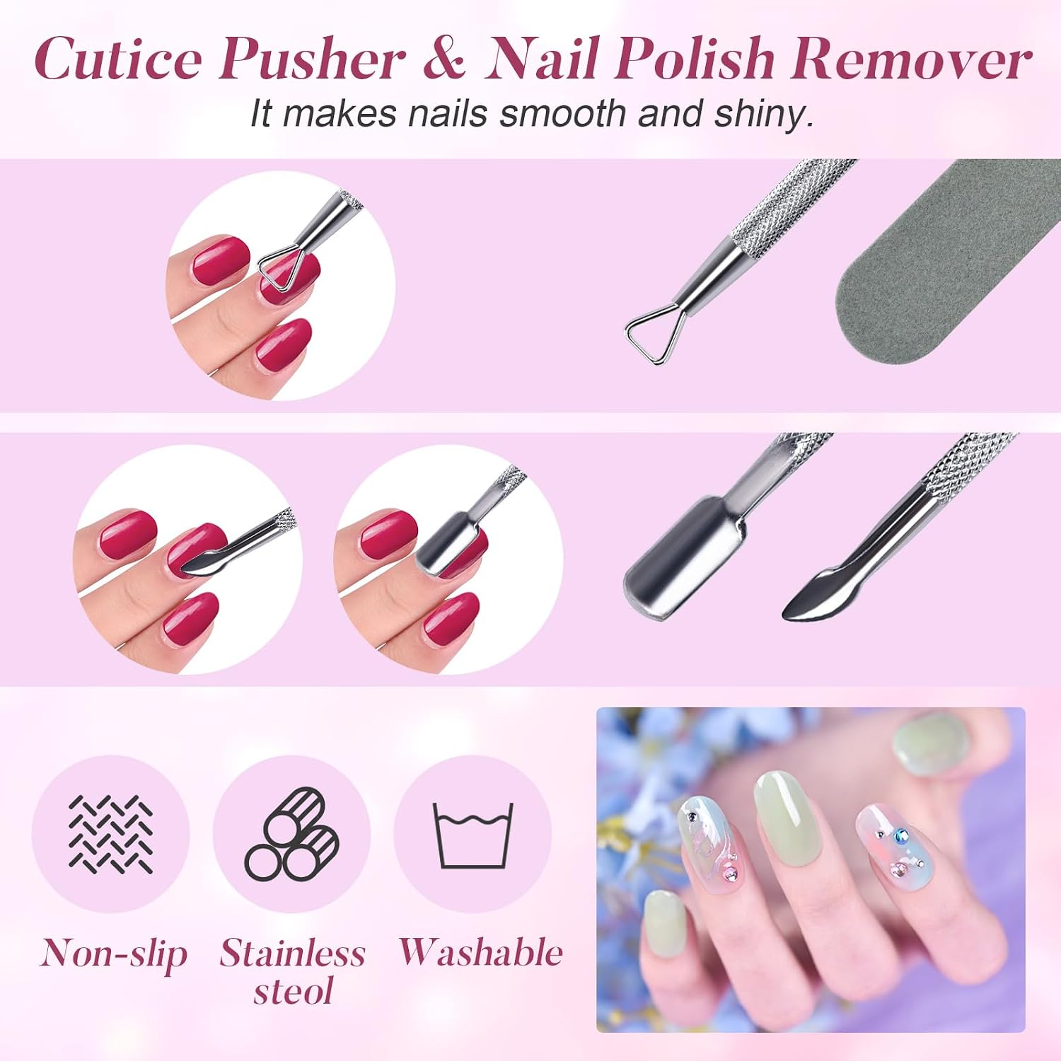 Nail Soaking Bowl Nail Soak Off Bowl Manicure Bowls | Acrylic Nail Remover Tool with Stainless Steel Triangle Cuticle Peeler Cuticle Pusher Nail Buffer for Acrylic Nails