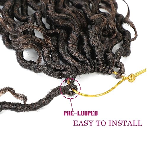 Miniatura 5 de SamBraid Goddess Locs - Cabello de ganchillo de 10 pulgadas, 8 paquetes de cabello sintético de ganchillo para mujeres negras, trenzas hippie