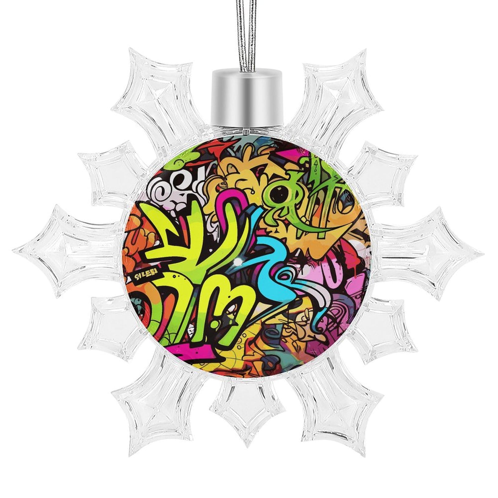 Pendentif flocon de neige graffiti cadeau de Noël original