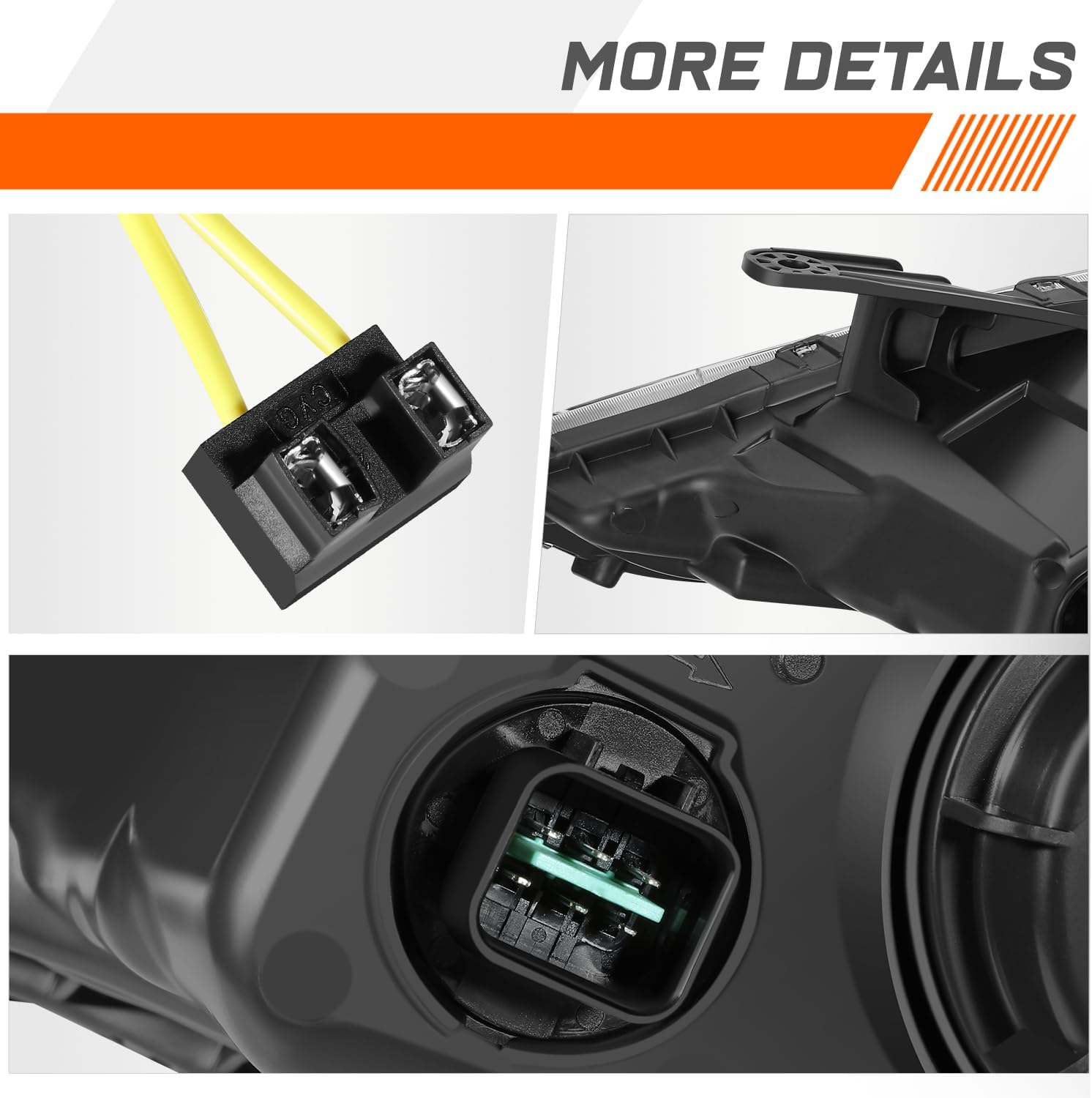 PM PERFORMOTOR Projector Headlight Assembly Compatible with Sonata 11-14 | Headlamps with Black Housing Clear Corner