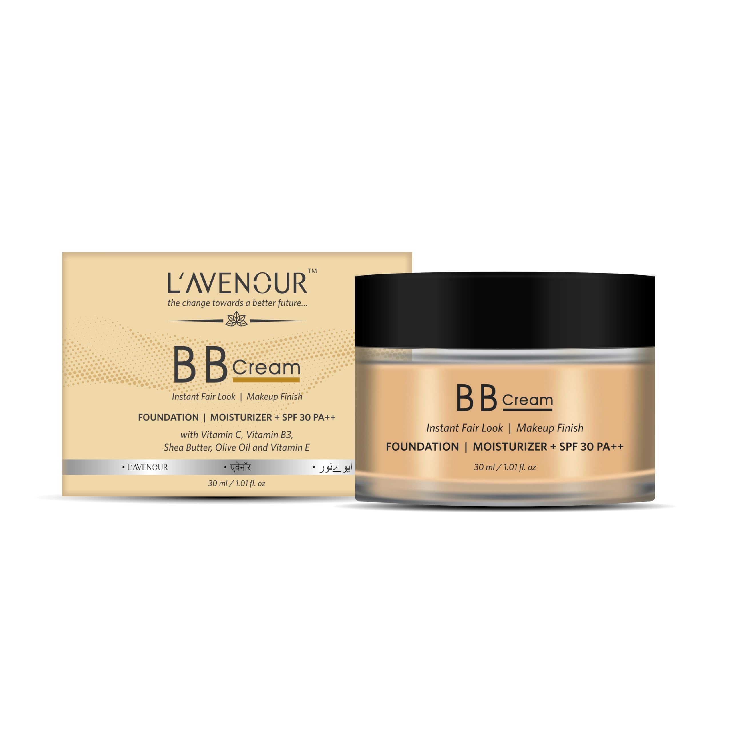 BB Cream for Instant Fair Look, Makeup Finish & UV Protection with SPF 30 PA++ Niacinamide, Vitamin E | SLS & Paraben FreeTinted Moisturiser for Women & Men - 30ml-image-2
