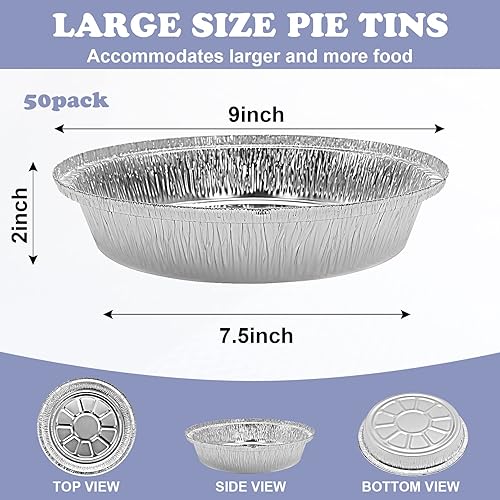 Miniatura 2 de Moldes de papel de aluminio de 9 pulgadas, moldes desechables de papel de aluminio, moldes redondos de papel de aluminio desechables con paredes