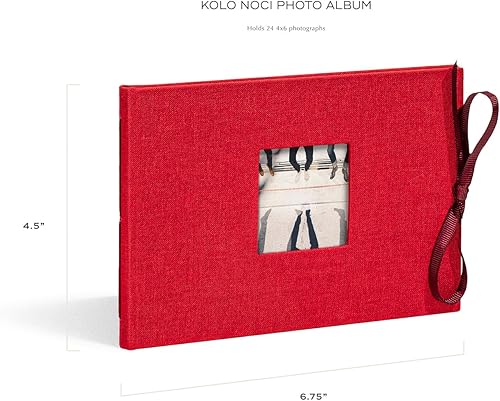 Miniatura 2 de Kolo Noci - Álbum de fotos pequeño de 4 x 6 pulgadas con capacidad para 24 fotos ideal para bodas y libros de bebés color rojo