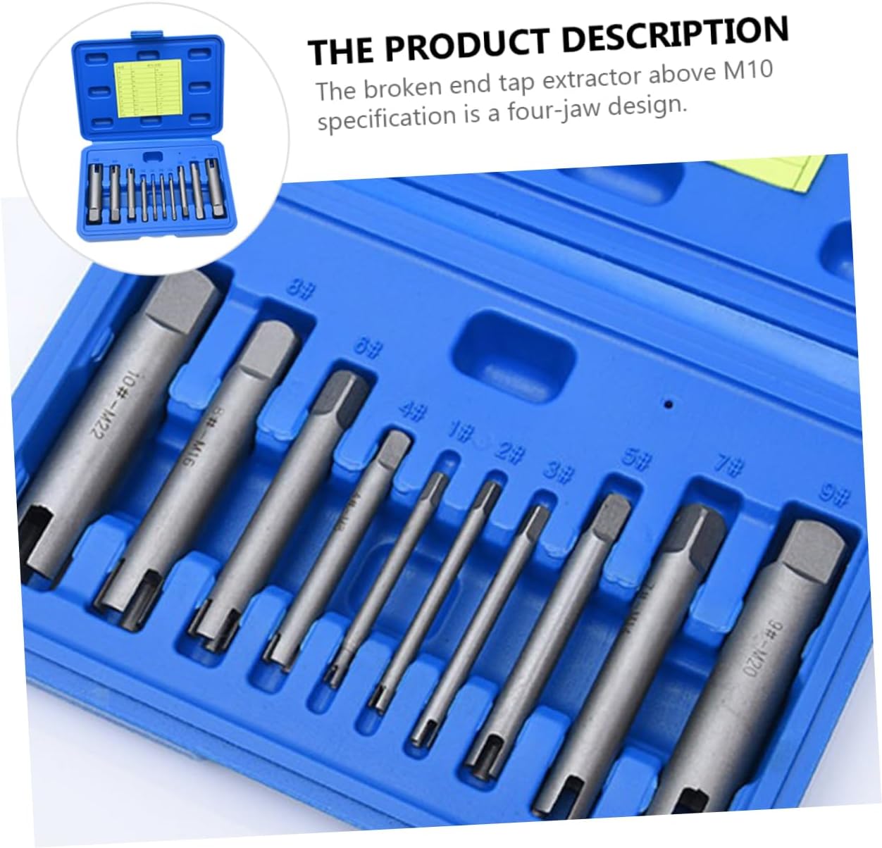 Vaguelly 10Pcs Screw Extractor Set Durable Tools for Removing Damaged Screws Bolts and Rusted Fasteners Convenient Storage Box Included Silver